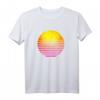 Neon Retro Synthwave Sonne T-Shirt für Damen und Herren – 80er & 90er Nostalgie, Party & Geschenk