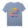 Vintage Sonnenuntergangspalme Strand T-Shirt – Perfekte Geschenkidee für Strandliebhaber, Surfer und Skater