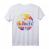 Vintage Sonnenuntergangspalme Strand T-Shirt – Perfekte Geschenkidee für Strandliebhaber, Surfer und Skater