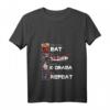 Damen Eat Sleep K-Drama Repeat TV Serien Idol Oppa Kpop Fan Lustig V-Ausschnitt T-Shirt – Perfektes Geschenk für Serien- und K-Pop Fans
