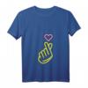 K-Pop Mädchen Handsymbol Kpop Herz T-Shirt mit V-Ausschnitt – Perfekt für K-Pop Fans, K-Drama Liebhaber & Südkorea Musikbegeisterte, ideales Geschenk