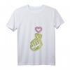 K-Pop Mädchen Handsymbol Kpop Herz T-Shirt mit V-Ausschnitt – Perfekt für K-Pop Fans, K-Drama Liebhaber & Südkorea Musikbegeisterte, ideales Geschenk