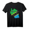 Tansania Karte mit Herzschlag Vintage Flagge T-Shirt – Perfekt für Tansania Fans, Reisende und Afrika-Liebhaber