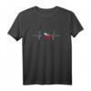 Tschechien Herzschlag EKG Vintage Flagge T-Shirt – Für Tschechien Fans, Urlauber und Tschechen im Retro Look