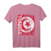 Tunesien Flagge T-Shirt für Damen, Herren & Kinder – Klassisch geschnitten, doppelt genähter Saum, ideal als Souvenir oder Landestypischer Fanartikel
