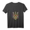 Damen Ukrainisches Trysub Sonnenblume Retro Floral Ukraine Vyshyvanka T-Shirt mit V-Ausschnitt – Patriotische Kleidung, Geschenk zum Unabhängigkeitstag & Geburtstag