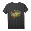 Ukraine T-Shirt mit 'I love Ukraine and Pray for Ukraine' – Buntes Doodle Art Design mit Flagge und Symbolen, ideal für Support und Patriotismus