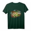 Ukraine T-Shirt mit 'I love Ukraine and Pray for Ukraine' – Buntes Doodle Art Design mit Flagge und Symbolen, ideal für Support und Patriotismus