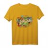 Ukraine T-Shirt mit 'I love Ukraine and Pray for Ukraine' – Buntes Doodle Art Design mit Flagge und Symbolen, ideal für Support und Patriotismus