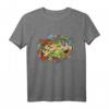 Ukraine T-Shirt mit 'I love Ukraine and Pray for Ukraine' – Buntes Doodle Art Design mit Flagge und Symbolen, ideal für Support und Patriotismus
