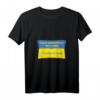 Damen V-Ausschnitt T-Shirt mit Zelensky Zitat und Ukraine Flagge – Unterstützung für Ukraine, Politik Statement