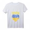 Damen Ukraine Herz T-Shirt mit Kyrillischer Schrift und V-Ausschnitt – Unterstützung der Ukraine in Flaggenfarben