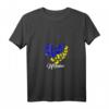 Damen & Herren Herz Ukraine T-Shirt mit Schmetterling – Support & Solidarität mit Ukraine, V-Ausschnitt, perfekte Geschenkidee