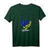Damen & Herren Herz Ukraine T-Shirt mit Schmetterling – Support & Solidarität mit Ukraine, V-Ausschnitt, perfekte Geschenkidee