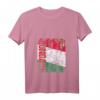 Damen, Herren & Kinder Ungarn Flagge T-Shirt mit V-Ausschnitt - Leichtes, klassisch geschnittenes Shirt mit doppelten Nähten