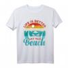 Frauen Retro Sommer Urlaub T-Shirt mit 'Life is better at the beach' - Strand-Design für Damen, Kinder & Jungen, perfekt für den Sommerurlaub und Kreuzfahrt