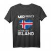 Island Souvenir T-Shirt mit Insel-Umriss & Flagge – Lustiges Urlaubskleidung Zubehör für Wanderer, Kletterer & Island-Fans