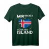 Island Souvenir T-Shirt mit Insel-Umriss & Flagge – Lustiges Urlaubskleidung Zubehör für Wanderer, Kletterer & Island-Fans