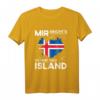 Island Souvenir T-Shirt mit Insel-Umriss & Flagge – Lustiges Urlaubskleidung Zubehör für Wanderer, Kletterer & Island-Fans