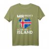 Island Souvenir T-Shirt mit Insel-Umriss & Flagge – Lustiges Urlaubskleidung Zubehör für Wanderer, Kletterer & Island-Fans