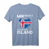 Island Souvenir T-Shirt mit Insel-Umriss & Flagge – Lustiges Urlaubskleidung Zubehör für Wanderer, Kletterer & Island-Fans
