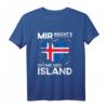 Island Souvenir T-Shirt mit Insel-Umriss & Flagge – Lustiges Urlaubskleidung Zubehör für Wanderer, Kletterer & Island-Fans