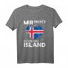 Island Souvenir T-Shirt mit Insel-Umriss & Flagge – Lustiges Urlaubskleidung Zubehör für Wanderer, Kletterer & Island-Fans