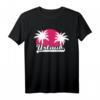 Urlaub T-Shirt mit Palmen und Sonnenuntergang in Pink – Perfekt für Strand, Meer und Sommerreisen