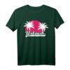 Urlaub T-Shirt mit Palmen und Sonnenuntergang in Pink – Perfekt für Strand, Meer und Sommerreisen