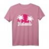 Urlaub T-Shirt mit Palmen und Sonnenuntergang in Pink – Perfekt für Strand, Meer und Sommerreisen