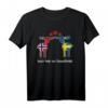 Love Norway, Love Sweden T-Shirt – Skandinavien Urlaub Geschenk für Naturliebhaber, Jäger & Paare, gegen Krieg und Nationalismus