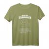 Lustiges Katzen T-Shirt mit Spruch – Meine vier Stimmungen: Kaffee, Schlaf, Urlaub & Büro-Stress