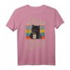 Meine 4 Stimmungen Katze Kaffee Urlaub Müde Morgenmuffel T-Shirt – Lustiges Büro-Shirt für Kaffee- und Katzenliebhaber mit ironischem Spruch