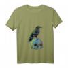 Damen Vintage Krähe Gothic T-Shirt mit V-Ausschnitt - Perfektes Geschenk für Vogelliebhaber & Gothic-Fans, Edgar Allan Poe Begeisterte