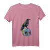 Damen Vintage Krähe Gothic T-Shirt mit V-Ausschnitt - Perfektes Geschenk für Vogelliebhaber & Gothic-Fans, Edgar Allan Poe Begeisterte