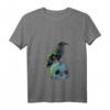 Damen Vintage Krähe Gothic T-Shirt mit V-Ausschnitt - Perfektes Geschenk für Vogelliebhaber & Gothic-Fans, Edgar Allan Poe Begeisterte