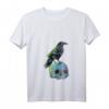 Damen Vintage Krähe Gothic T-Shirt mit V-Ausschnitt - Perfektes Geschenk für Vogelliebhaber & Gothic-Fans, Edgar Allan Poe Begeisterte