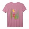 Elche im Wald T-Shirt mit Halbmond und Sternen – Perfekt für Naturliebhaber, Wanderer, Camper und Outdoor-Fans