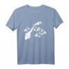 Norwegen Karte Berge Meer Fjord Wandern T-Shirt - Skandinavien Geschenkidee für Reisefans und Naturliebhaber