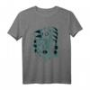 Techno Gas Mask Vinyl Skelett T-Shirt mit Lautsprechern - Perfekt für Raves, Festivals & EDM Fans