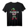 Fleisch Elf Weihnachtsoutfit Partnerlook - Festliches Elfenkostüm mit Schneeflocken für Familie & Paare zu Weihnachten