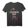 Fleisch Elf Weihnachtsoutfit Partnerlook - Festliches Elfenkostüm mit Schneeflocken für Familie & Paare zu Weihnachten