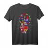 Internationale Flaggen Peacezeichen Hippie Weltreise T-Shirt - Perfekt für Weltenbummler, Abenteurer und Reiseliebhaber