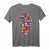 Internationale Flaggen Peacezeichen Hippie Weltreise T-Shirt - Perfekt für Weltenbummler, Abenteurer und Reiseliebhaber