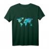 Weltkarte Watercolor Aquarell T-Shirt Europa, Asien, Amerika – Geschenk für Reisende, Austauschschüler & Freunde, Symbol für Liebe & Vielfalt