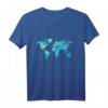 Weltkarte Watercolor Aquarell T-Shirt Europa, Asien, Amerika – Geschenk für Reisende, Austauschschüler & Freunde, Symbol für Liebe & Vielfalt