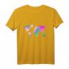Weltkarte Aquarell T-Shirt mit Kontinenten – Trendiges Geschenk für Reisefreunde, Toleranz & Liebe, perfekt zu Weihnachten & Geburtstagen