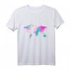 Weltkarte Aquarell T-Shirt mit Kontinenten – Trendiges Geschenk für Reisefreunde, Toleranz & Liebe, perfekt zu Weihnachten & Geburtstagen