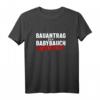 Damen Schwangerschaft Ankündigung T-Shirt - Lustiges Outfit mit 'Bauantrag für Babybauch genehmigt' für Familienfeiern & Baby-Party