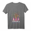Damen Drei nordische Zwerge Winter Weihnachten T-Shirt mit V-Ausschnitt – Lustiges Weihnachtsoutfit für Kinder und Erwachsene, perfekt als Geschenk für Zwergen- und Tierliebhaber
